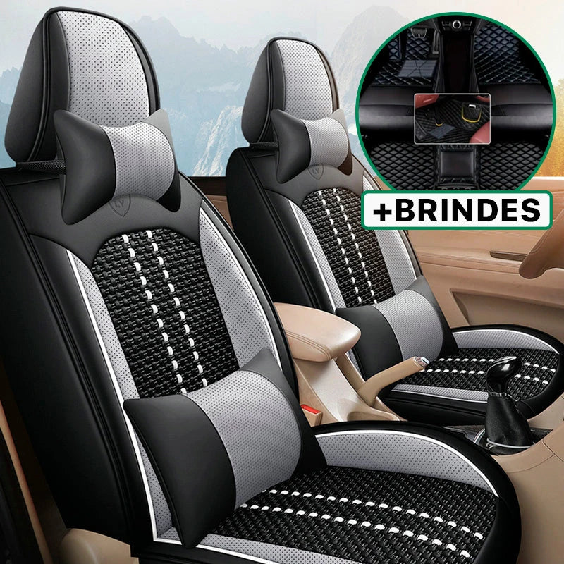 Capa Universal Completa para Carro em Couro Legítimo com AirBag