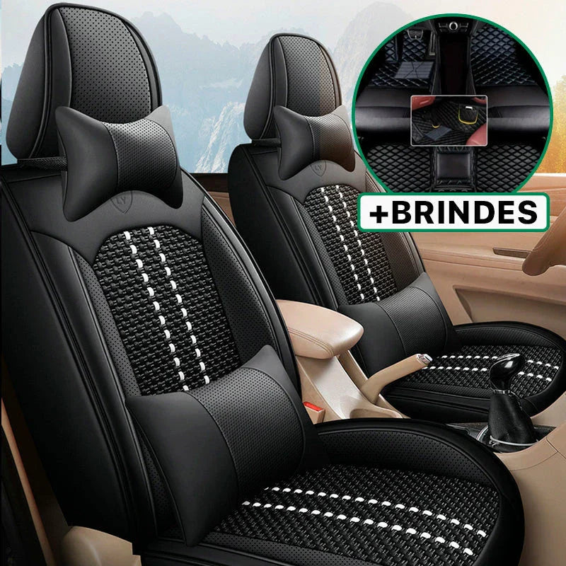 Capa Universal Completa para Carro em Couro Legítimo com AirBag
