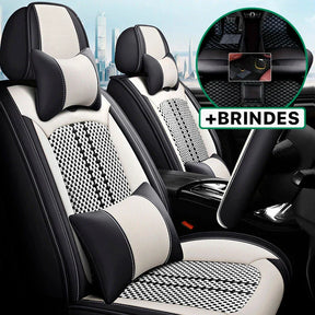 Capa Universal Completa para Carro em Couro Legítimo com AirBag
