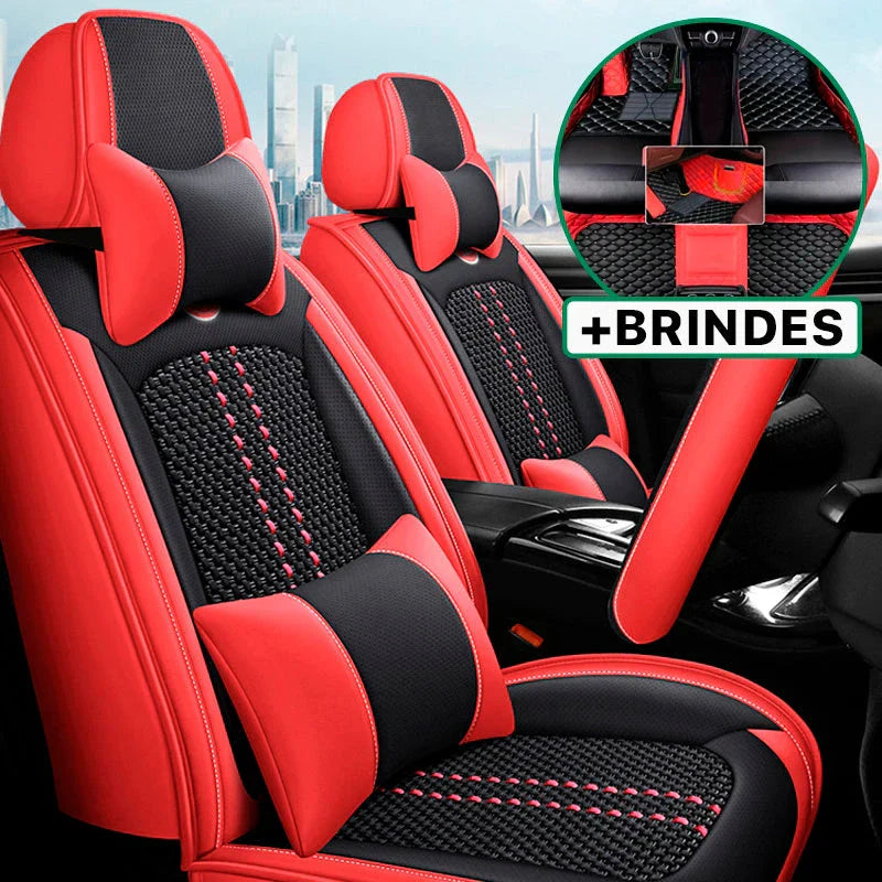 Capa Universal Completa para Carro em Couro Legítimo com AirBag