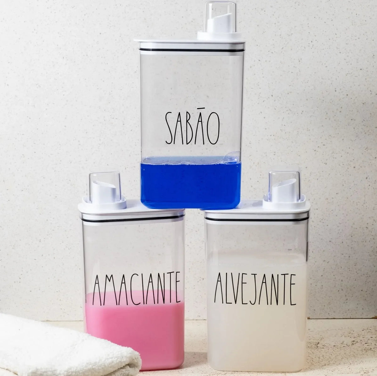 POTE COM MEDIDOR CLEAN BRANCO 2300ml (Kit com 3) + Frete Grátis